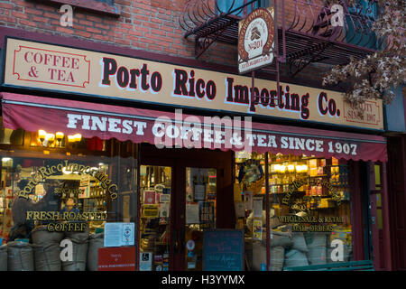 Porto Rico société d'importation de café NYC store shop Banque D'Images