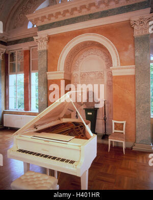 L'Allemagne, la Saxe-Anhalt, Köthen, lock, un réflecteur de hall, aile blanche, brook buste avec werbl. Utiliser des frais supplémentaires 500 DM de l'Allemagne, piano, Johann Sebastian Bach, Ludwig, château à l'intérieur, Banque D'Images