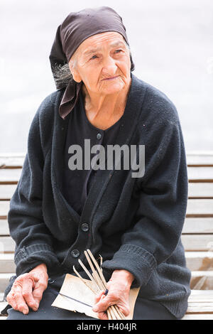 Femme âgée de Géorgie, Caucase du Sud. Banque D'Images