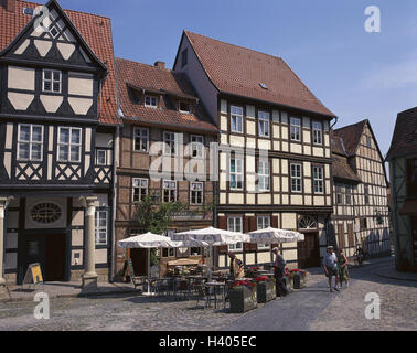 L'Allemagne, la Saxe-Anhalt, Quedlinburg, musée Klopstock, maisons à colombages, l'Europe, la ville, dans l'accent Finch, Klopstock's house, lieu de naissance, théologien, écrivain, Friedrich Gottlieb Klopstock, en 1724 - en 1803, les maisons, les bâtiments, les structures, la construction Banque D'Images