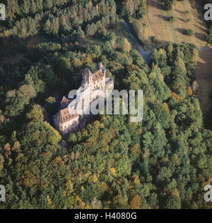 Allemagne, Rhénanie-Palatinat, bois, château Berwartstein, près alder Brook, vues aériennes, l'automne le Palatinat, la personne de la Rhénanie du bois, bois, hill, arbres, roches, structure, historiquement, la forteresse de montagne, château fort, place o Banque D'Images