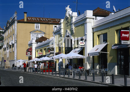 Le Portugal, l'affranchissement, il y du PCSRA, Ribeira street cafe, port, ville commerciale, Douro, promenade, Duero, promenade, promenade de la banque, gastronomie, bars, café, à l'extérieur Banque D'Images