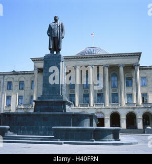 La Géorgie, République région Kartli, Gori, arrêt sur image, Staline, édifice de l'administration, Südwestasien Sakartwelo, Transcaucasie,, Grusinien Sakartwelos Ostgeorgien, Respublika, Kaukasien,, l'espace, ville, place la naissance de Staline, Jossif Wissarionowitsch, réellement Banque D'Images