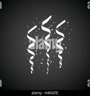 L'icône de serpentine du parti. Fond noir avec blanc. Vector illustration. Illustration de Vecteur