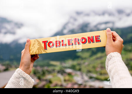 La barre de chocolat Toblerone Banque D'Images