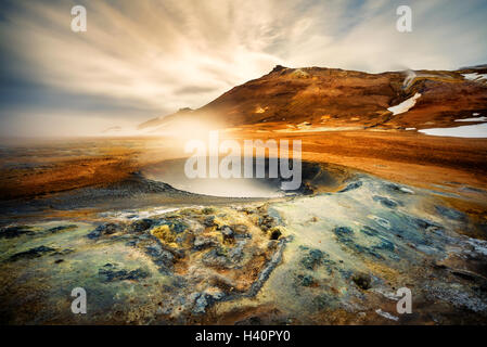 Hverarondor zone géothermique en Islande hverir Banque D'Images