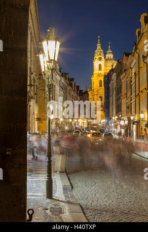 Soir dans Mala Strana (ville basse), Prague, République tchèque. Banque D'Images