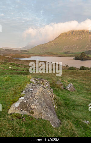 La fin de l'après-midi plus Cregennan les lacs, Gwynedd, Parc National de Snowdonia, le Nord du Pays de Galles, Royaume-Uni Banque D'Images