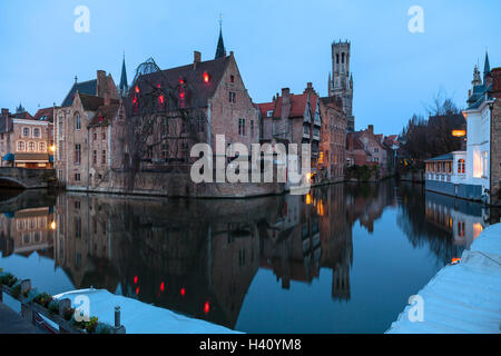 La vue de Bruges de la Rozenhoedkaai Banque D'Images