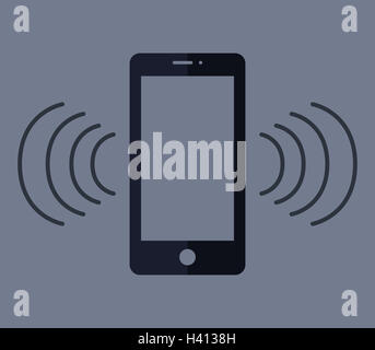 Icône de téléphone portable retentit Banque D'Images