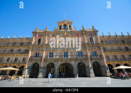 La Plaza Mayor (place principale) à Salamanque, Espagne Banque D'Images