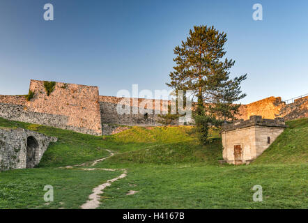 Remparts de forteresse à Jajce, Canton de Bosnie centrale, Bosnie-Herzégovine Banque D'Images