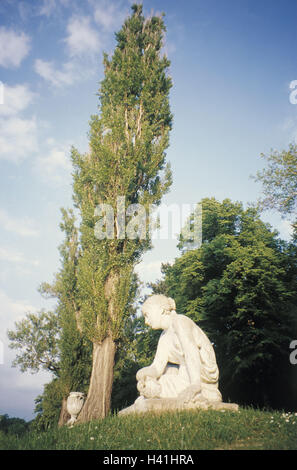 L'Allemagne, la Saxe-Anhalt, empire jardin Wörlitz, statue, 'mussel xte', l'Europe, "le milieu" de l'Elbe, de la biosphère, un paysage de prairie, jardin, en anglais, le plus grand et le plus ancien parc paysage, Kontinentaleuropas considérablement, l'horticulture, parc de loisirs Banque D'Images