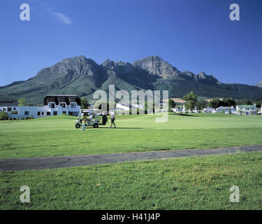 Au sud, l'Afrique, de la région du cap, Somerset West, d'Erinvale golf club, golf, l'Afrique, à l'ouest le cap, Western Cape, Cape Town, région de golf, Golf, Golf, Golf, transport, électrique, golf, sport sport de plein air, loisirs, hobby Banque D'Images