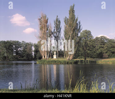 Allemagne (Saxe-Anhalt), empire, 5 jardin de l'île Rousseau, l'Europe, 'l'Elbe moyenne', de la biosphère, paysage, prairie, jardin de remous, en anglais, le plus grand et le plus ancien parc paysage, Kontinentaleuropas considérablement, l'horticulture, parc de loisirs, construit en 1764 - en 1804, l'UNESCO-Patrimoine culturel, nature, le lieu d'intérêts Banque D'Images