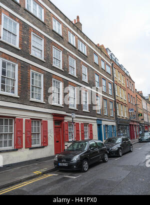 Maisons mitoyennes de style géorgien, Hanbury Street, Shoreditch, Londres E1 Banque D'Images