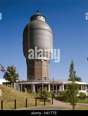 Allemagne, Sarre, Neunkirchen, parc industriel, ancien château d'eau, Europe, ville, business park, cinema, restaurant, bâtiment, structure, réservoir d'eau, désaffectées, culture Banque D'Images