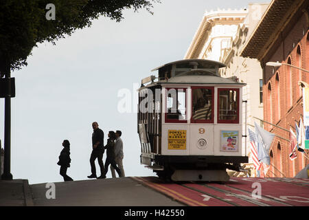 Câble ou Street à San Francisco, Californie, USA Banque D'Images