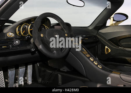 Porsche Gemballa GT "mirage", noir, de l'intérieur, l'habitacle Banque D'Images