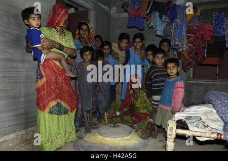 L'Inde, du Rajasthan, Bikaner, personne, famille, Banque D'Images