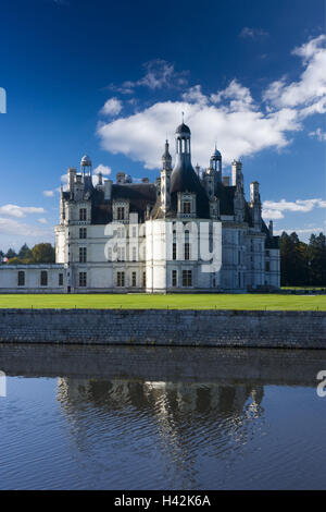 France, Centre, Loir-et-Cher, Loire, le château de Chambord, saut à l'eau, Banque D'Images