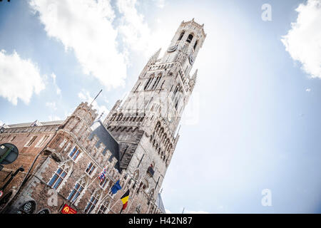 Tour de Belfort à Bruges, centre touristique en Flandre ville de Brugge Banque D'Images