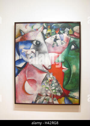 Peintures, 'je' et le village, en 1911, l'artiste Marc Chagall, droits de l'artiste avec photo art VG clair, MoMa, musée, exposition, point d'intérêt, exposition, galerie, art, peinture, photo, St'art, peinture à l'huile, Banque D'Images