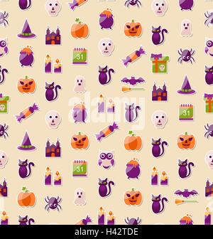 Seamless Texture Halloween avec des icônes Télévision Illustration de Vecteur