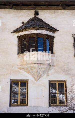 La Suisse, Grisons, 'Val Müstair', Müstair, façade, détail, baie vitrée, Banque D'Images