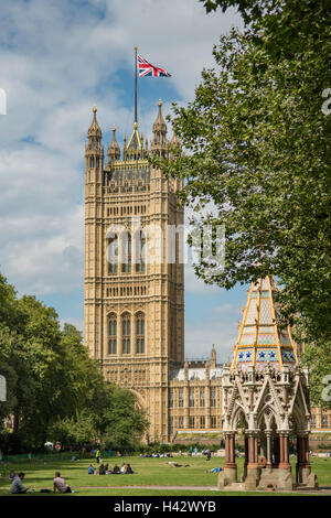 La tour Victoria, chambres du Parlement, Westminster, Londres, Angleterre Banque D'Images