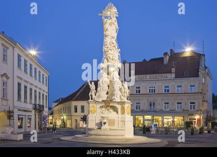 L'Autriche, de Baden, près de Vienne, pilier, place principale, centre, zone piétonne, Banque D'Images