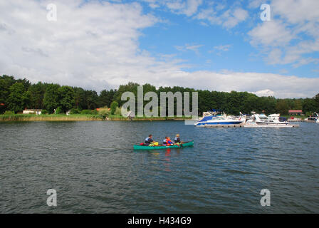 Allemagne, Bavière, plaine plaine des lacs du Mecklembourg, plein Müritzsee, Eldenburger channel, canoe, conducteur Banque D'Images