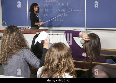 L'école, leçons, lycéenne, d'ingérence, d'enseignant, d'affichage, Banque D'Images