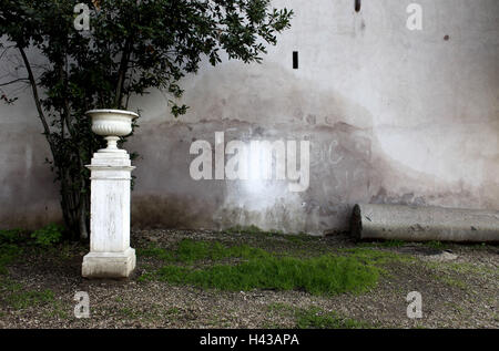 L'Italie, Rome, la villa Borghese, parc, socket, semoir, mur de défense, Banque D'Images