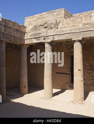 Chypre, Côte est, Kato Paphos, tombeaux du roi, détail, Banque D'Images