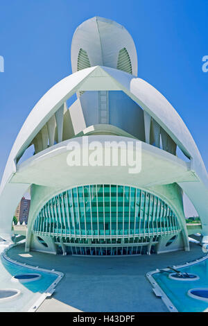 El Palau de les Arts Reina Sofía, Cité des Arts et des Sciences, Ciudad de las Artes y las Ciencias, Valencia, Espagne Banque D'Images