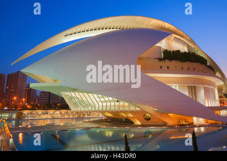 El Palau de les Arts Reina Sofía, Cité des Arts et des Sciences, Valence, Communauté autonome de Valence, Espagne Banque D'Images