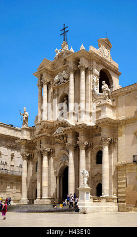 Cathédrale de Santa Maria delle Colonne, Province de Syracuse, Sicile, Italie Banque D'Images