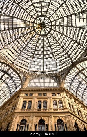 Galleria Umberto I, Naples le dôme de toit, Campanie, Italie Banque D'Images