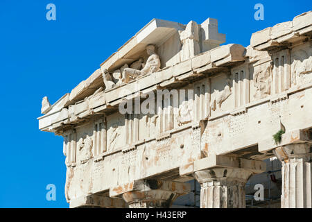 Temple du Parthénon, détail, Acropole, Athènes, Grèce Banque D'Images