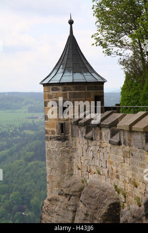 L'Allemagne, la Suisse Saxonne, forteresse en pierre du Roi, Détail, Banque D'Images