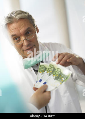 Patient, médecin, billets, portrait, Banque D'Images