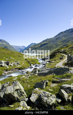 Autriche, Vorarlberg, Silvretta, Klostertal, Mountain Brook, Banque D'Images