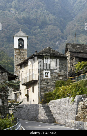Suisse, Tessin, vallée de Verzasca, San Bartolomeo, église, Banque D'Images