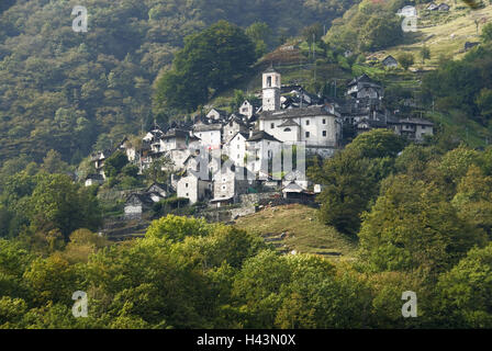 Suisse, Tessin, vallée de Verzasca, Corippo, église. Maria del coach mine', Banque D'Images