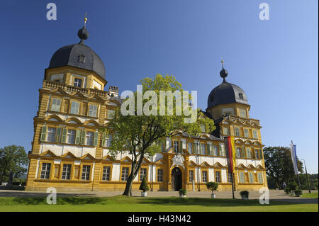 L'Allemagne, la Bavière, la Franconie, village Memmels près de Bamberg, le château, cour de la mer Banque D'Images