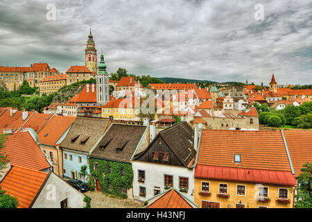 City skyline, Cesky Krumlov, République Tchèque Banque D'Images