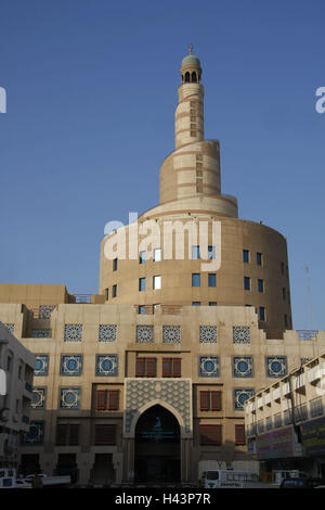 Qatar, Doha, Al Fardan centre islamique, du Qatar, de la construction, de l'architecture, le ciel, bleu, tour, façade, Fanar, Banque D'Images