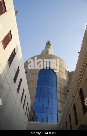 Qatar, Doha, Al Fardan centre islamique, du Qatar, de la construction, de l'architecture, le ciel, bleu, tour, façade, Fanar, perspective, Banque D'Images
