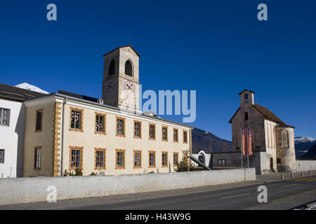 La Suisse, Grisons, 'Val Müstair', Müstair, usine de cloître, vue avant, Banque D'Images